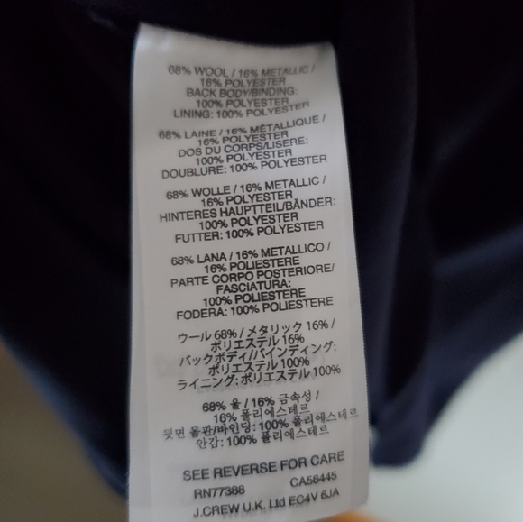 NWOT J. Crew 10 Modern Contemporary Glam Metallic Chevron Wool Sleeveless Top - Picture 12 of 13